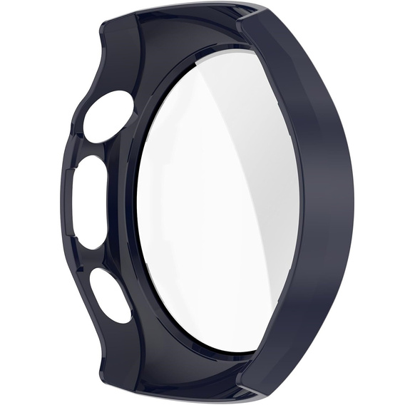 2w1 Etui z twardą ramką i szkłem hartowanym do Huawei Watch 5 46mm- ciemnoniebieskie