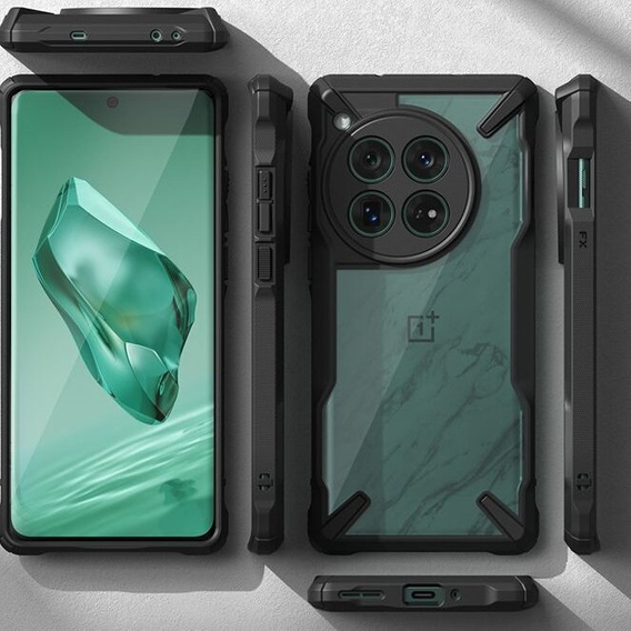 Etui Ringke Fusion X przezroczyste / czarne do OnePlus 12 5G