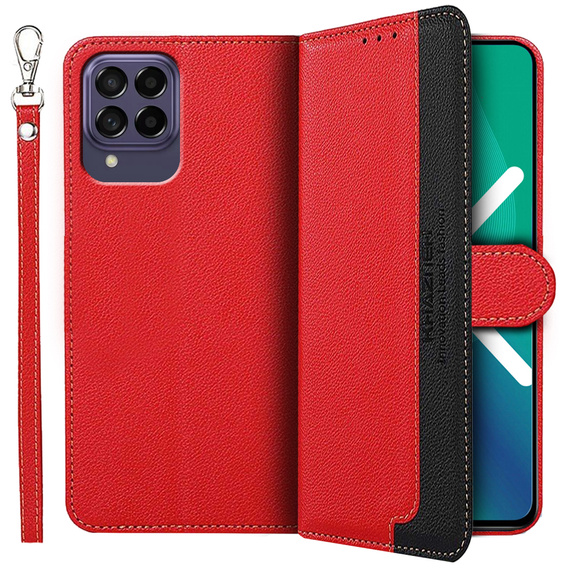 Etui Wallet do Samsung Galaxy M53 5G, KHAZNEH RFID, Dual Color, Red
