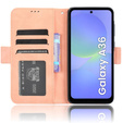 Etui z klapką do Samsung Galaxy A36 5G, Card Slot, różowe