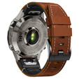 Pasek Skórzany Quickfit do zegarków Garmin Fenix 5X/6X/6X PRO/7X, Brązowy