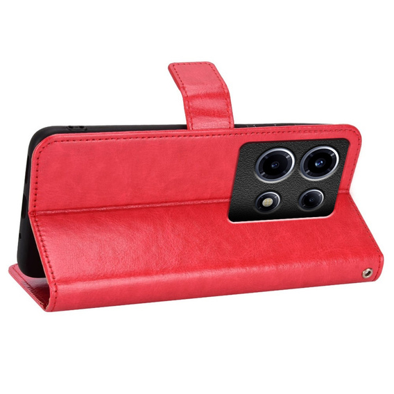 Etui z klapką do Infinix Note 30 VIP, Crazy Horse Wallet, czerwone