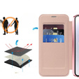 Etui z klapką do Samsung Galaxy A36 5G, RFID Wallet MagSafe z ochroną aparatu, różowe