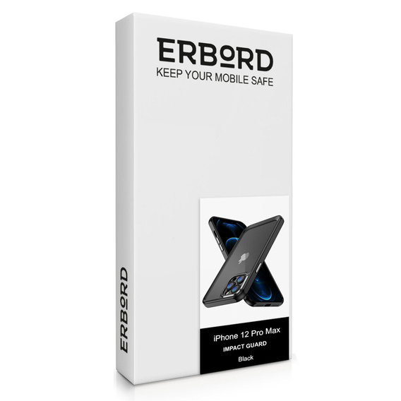 Etui do iPhone 12 Pro Max, ERBORD Impact Guard, czarne