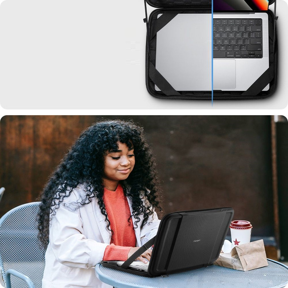 Spigen Etui na Laptop 13", Rugged Armor Pouch, Black
