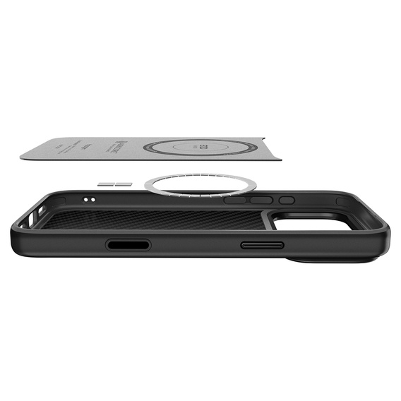 Etui Spigen Enzo Aramid MagSafe do iPhone 17 Pro, carbon czarne