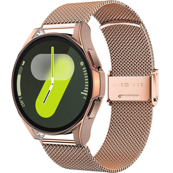 Bransoleta + Etui z Osłoną na Ekran do Samsung Galaxy Watch 7 44mm, Różowe złoto