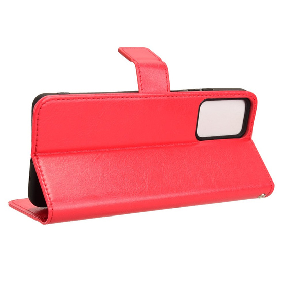 Etui z klapką do Motorola Moto E14, Crazy Horse Wallet, czerwone
