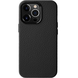 Etui MELKCO do iPhone 15 Pro, skórzane do MagSafe, czarne