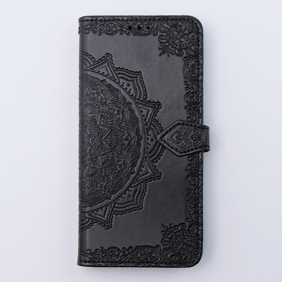 Etui z klapką do Motorola Moto G54 5G, Mandala, czarne