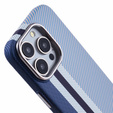 Etui do iPhone 15 Pro, Carbon Fiber MagSafe, niebieskie