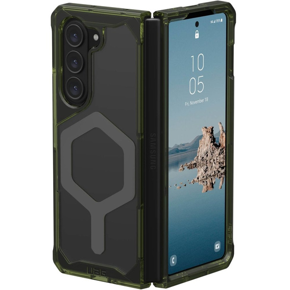 Etui Urban Armor Gear do Galaxy Z Fold 5 5G, Plyo MagSafe, przezroczyste / zielone