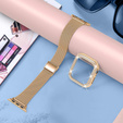 Bransoleta + Etui z Diamentami do Apple Watch 4/5/6/SE 40mm, Różowe złoto