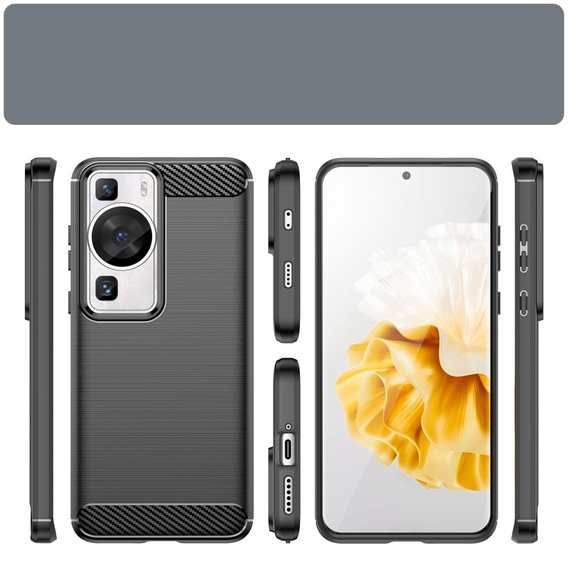 Etui do Huawei P60 / P60 Pro, Karbon, czarne