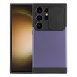 Pancerne etui do MagSafe na Galaxy S24 Ultra, ERBORD MagProtect Cam Slider, fioletowe