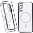 Etui Magnetic Dual Glass MagSafe do Samsung Galaxy S22, srebrne