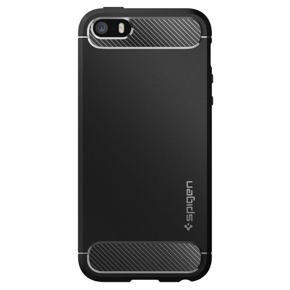 Etui Spigen do iPhone 5 5S SE, Rugged Armor, czarne