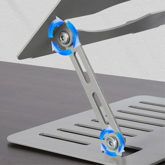 Aluminiowa podstawka do laptopa do 17" cali, szara