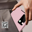 Etui do Samsung Galaxy S25 Edge – skórzane z okienkiem Smart View i kieszenią na kartę, różowe