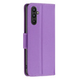 Etui z klapką do Samsung Galaxy A34 5G, Wallet Litchi Magnet, fioletowe