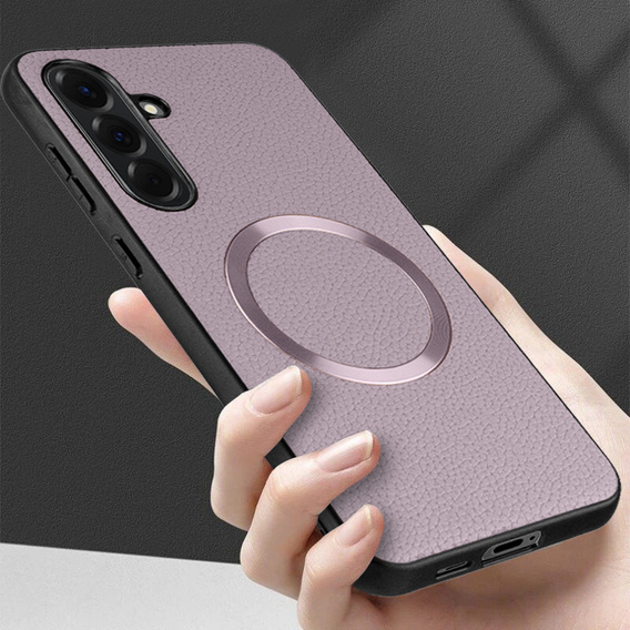 Etui do Samsung Galaxy A56 5G, Leather Hybrid MagSafe, fioletowe