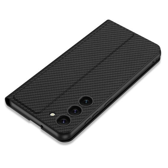 Etui z klapką do Samsung Galaxy S23 Plus, GKK Leather, carbon czarne