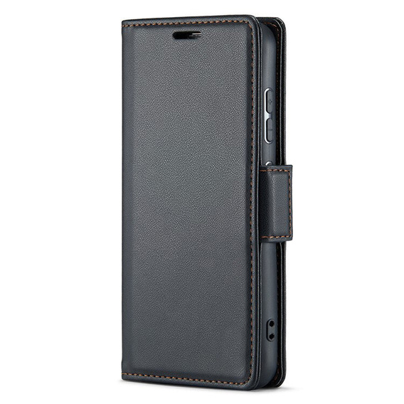 Etui do Realme 14 Pro+ 5G, ERBORD Glossy Litchi, portfel z klapką, czarne