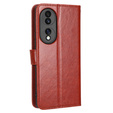 Etui z klapką do Honor 70 5G, Crazy Horse Wallet, brązowe