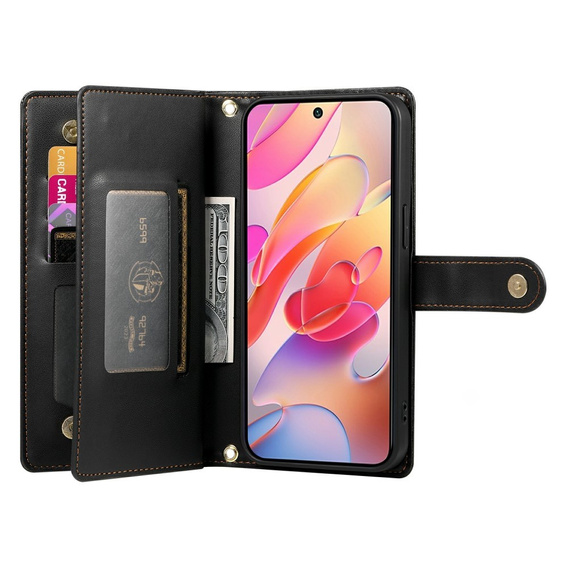Etui z klapką do Samsung Galaxy A56 5G, Wallet Zipper Pocket, czarne