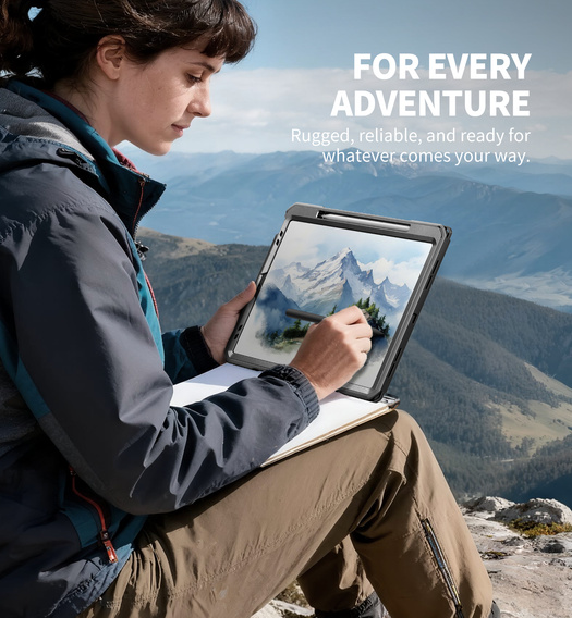 Etui Dexnor 360° z paskiem i uchwytem na rysik do iPad Pro 13" 2024 (7 gen.)