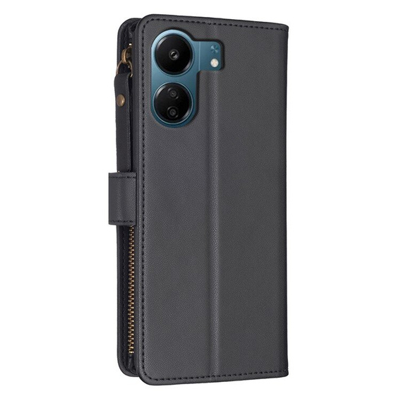 Etui z klapką do Xiaomi Redmi 13C / Poco C65, Wallet Zipper Pocket, czarne