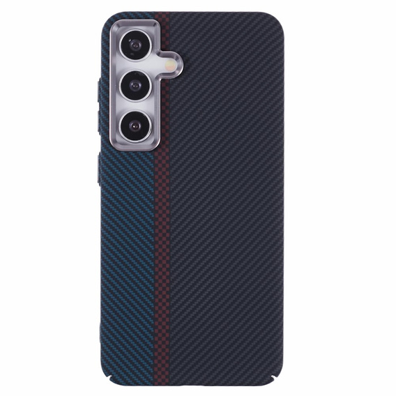 Etui do Samsung S25, Carbon Fiber MagSafe, czarne / niebieskie