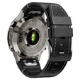 Pasek skórzany Quickfit do Garmin Fenix 5/6/6 PRO/7 Forerunner 965/955/945, Czarny