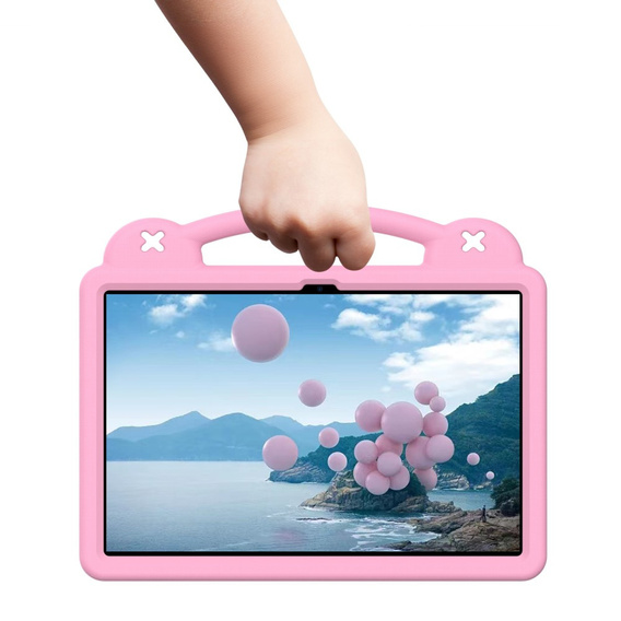Etui ochronne z pianki EVA do Samsung Galaxy Tab S10 FE+ – dziecięce, z podstawką i uchwytem - różowe