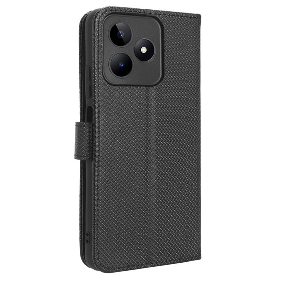 Etui z klapką do Realme Note 50, Wallet Smart Magnet, czarne