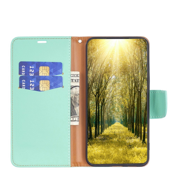 Etui z klapką do Xiaomi Redmi 12 4G, Wallet Litchi Magnet, zielone