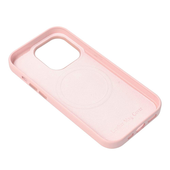 Skórzane Etui do MagSafe do iPhone 16 Pro Max, różowe + Szkło Hartowane 9H