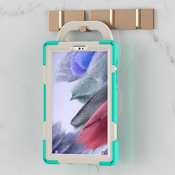 Etui dla dzieci do Samsung Galaxy Tab A7 Lite 8.7 T220/T225, Pancerne, dziecięce, Zielone / Szare