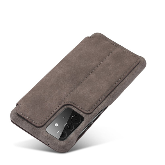 Etui z klapką do Samsung Galaxy A52 5G / 4G, LC.IMEEKE, szare