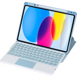 Etui z klawiaturą do iPad 11" 2025 A16 (11 gen.) / iPad 10.9" 2022 (10 gen.), Rotary 360° Leather Touchpad, jasnoniebieskie