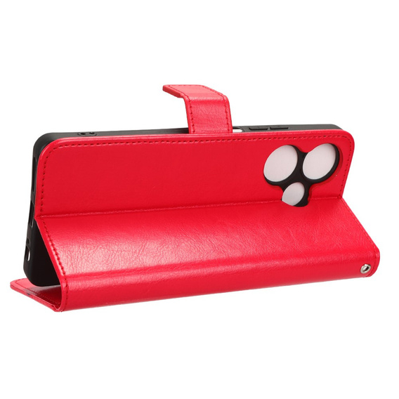 Etui z klapką do Infinix Hot 30i, Crazy Horse Wallet, czerwone