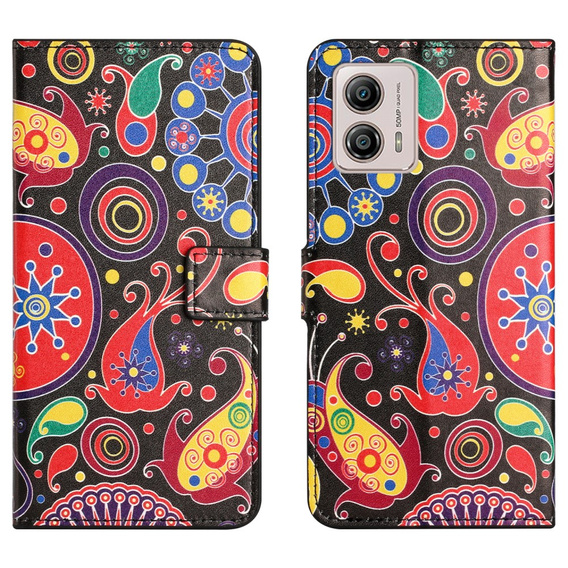 Etui z klapką do Motorola Moto G53 5G / G23 / G13, Wallet, Colorful Jellyfish czarne