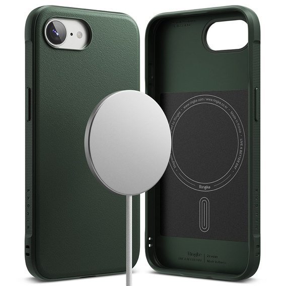 Etui Ringke do iPhone 16E, Onyx MagSafe, zielone + Szkło hartowane
