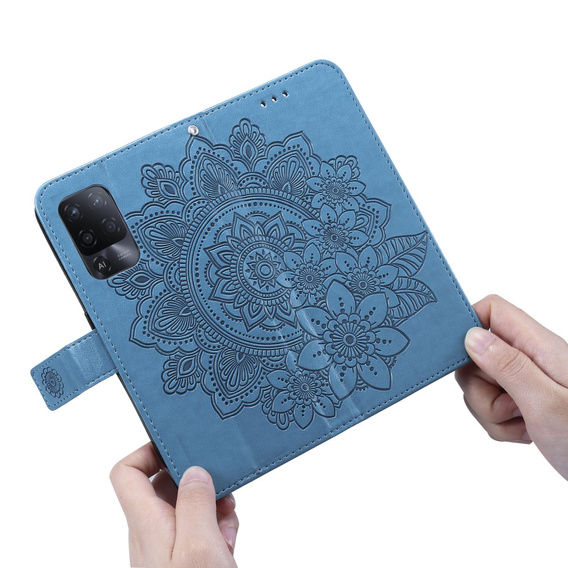 Etui z klapką do Oppo Reno5 Z / A94 / A95 5G, Mandala, niebieskie