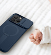 Magnetyczne etui ochronne SURITCH z podstawką i osłoną aparatu – do iPhone 16 Pro Max - niebieskie