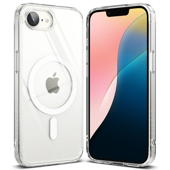 Etui Ringke do Iphone 16E, Fusion MagSafe, Przezroczyste + Szkło Hartowane 9H