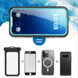 Etui do iPhone 17 Pro Max, Wodoodporne IP68, SHELLBOX MagSafe, niebieskie
