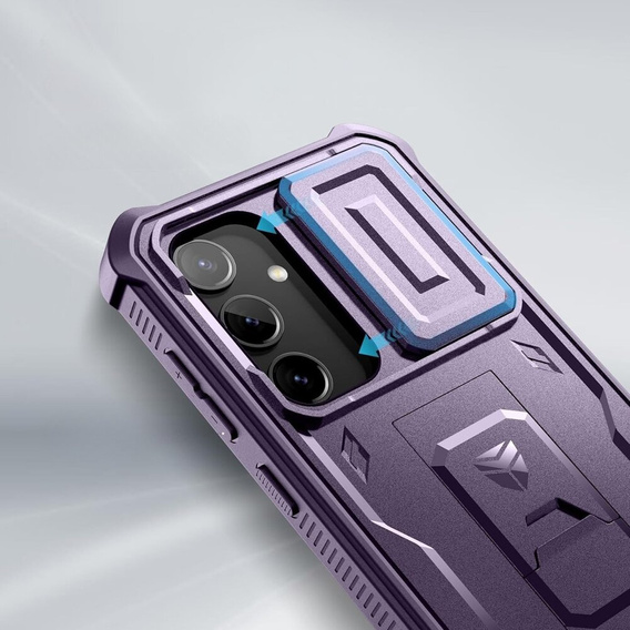 Etui pancerne do Samsung Galaxy S24, Dexnor Full Body (Two Frames), fioletowe