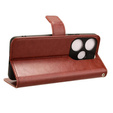 Etui z klapką do Xiaomi Poco F6, Crazy Horse Wallet, brązowe