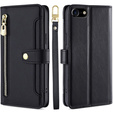 Etui z klapką do iPhone 16E, Wallet Zipper Pocket, czarne